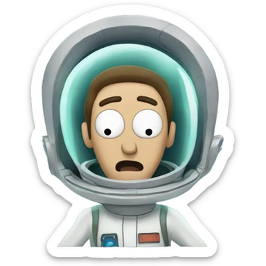 Rick and Morty in spaceship  sticker