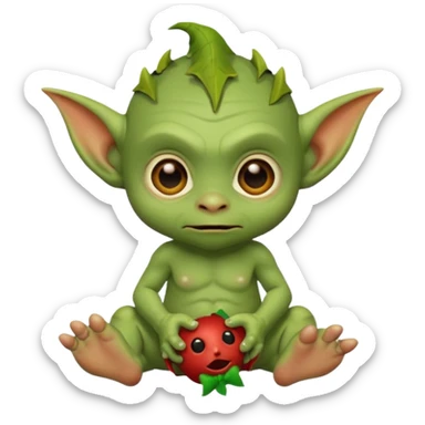 Goblin small baby  with toy  sticker