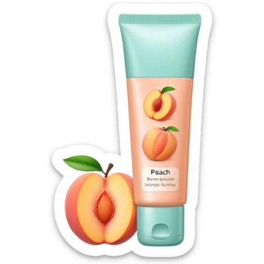 peach skincare tube sticker