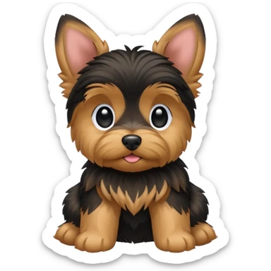 Floppy eared Yorkie puppy sticker