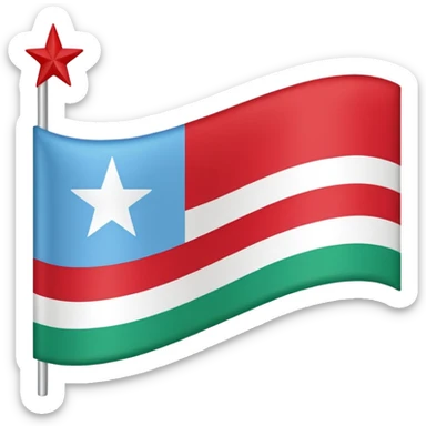 Dagistan flag red down mid light blue and green above sticker