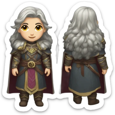 Androgynous Hill dwarf cleric sticker