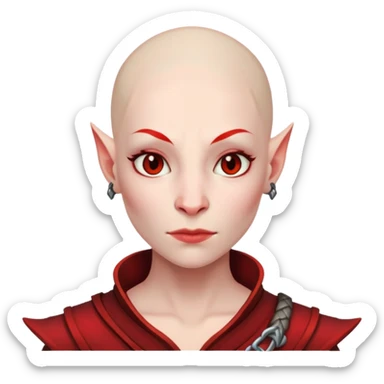 Red female Dragonborn no hair sticker