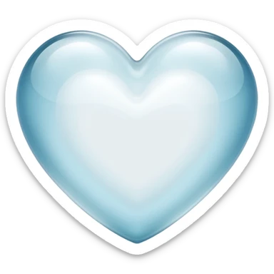 white heart with a glass look sticker