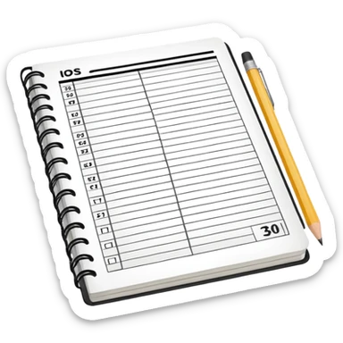 Libreta de presupuesto con numeros y cuentas sticker