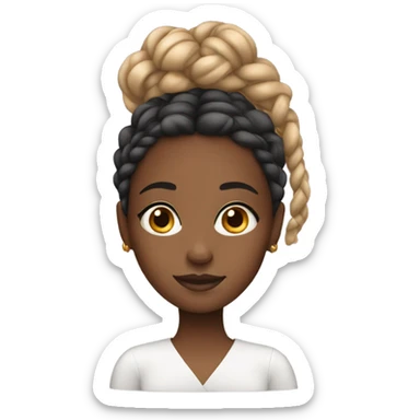 Black girl with pretty braids  sticker