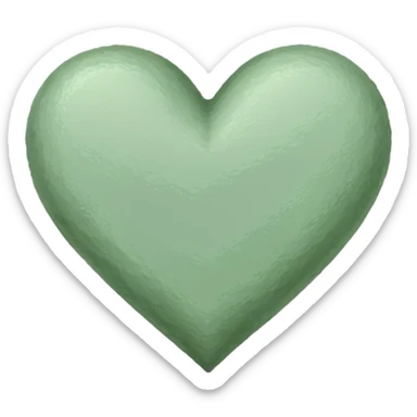 sage green heart, hand drawn, sketched sticker