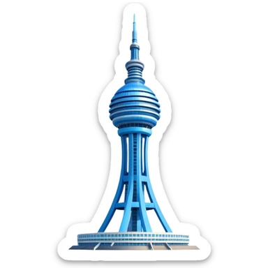 Cinematic Realistic N Seoul Tower Landmark Emoji, showcasing a futuristic tower with panoramic views rendered with sleek textures and vibrant, modern lighting. sticker