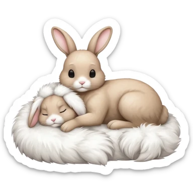 fullbody sleeping bunny  ios 16 very cute slay prada sticker