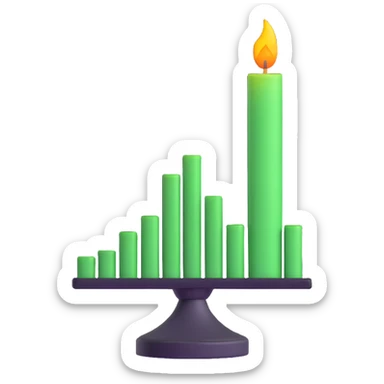 stock buy signal emoji with stylized candlestick chart showing upward movement, green color, no text sticker