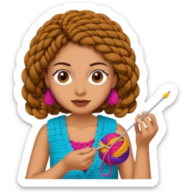 Mujer tejiendo crochet  sticker