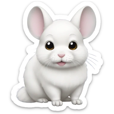 white fluffy chinchilla sticker