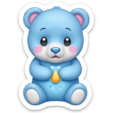 carebear that is crying. sticker