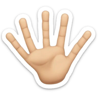 create a hand with all the fingers together except the index and middle finger sticker