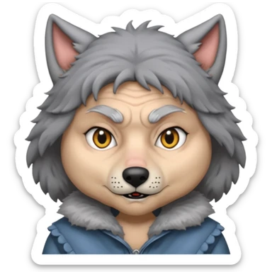 The big bad wolf is wearing Grandma's clothes, yet its face still looks like a wolf's. sticker