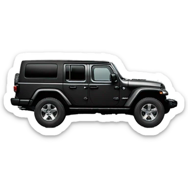 Realistic Balck Jeep Gladiator truck. sticker