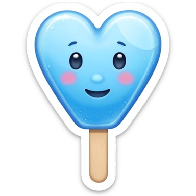 blue heart with a popsicle sticker