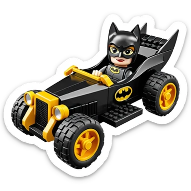 Hot wheels racing cartoons Lego BatGirl’s 1932 stealth retro cat burglar sporty petite off-road pursuit mobile cruiser car (reclined seating position) sticker