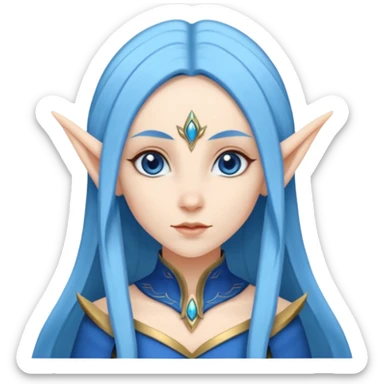 woman elves with blue long hair  sticker