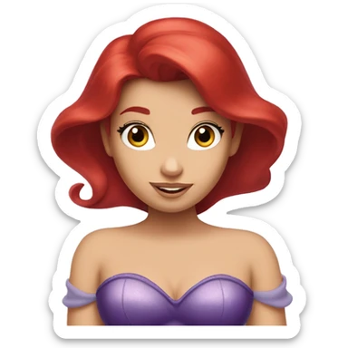 Ariel-the little mermaid-purple top-red hair sticker