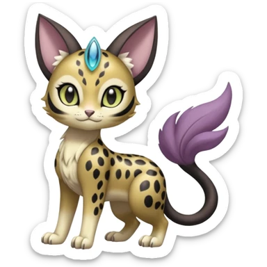 Elegant Pretty Beautiful Divine Furry Realistic  Meloetta-Noibat-Gatomon-Liepard-Pokémon-Digimon-Fakémon-fusion-hybrid-creature sticker