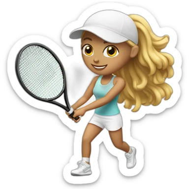 workout white girl playing tennis sticker