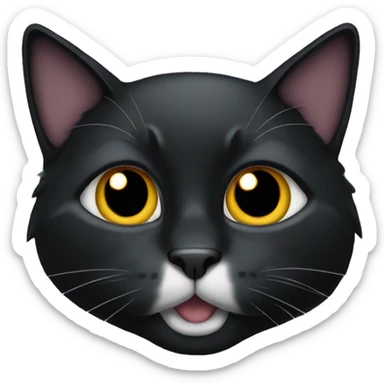 Black cat with lop-eared sticker