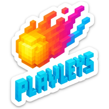 светящиеся комета с надписью "PLAVLEYS", no background sticker