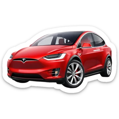 Red Tesla model X  sticker