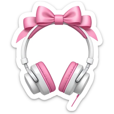 white headphones with pink bows sticker