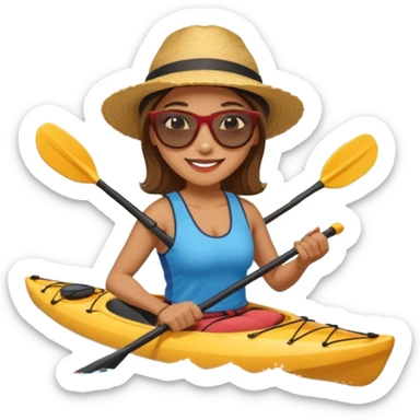 Teacher kayaking beach female sticker