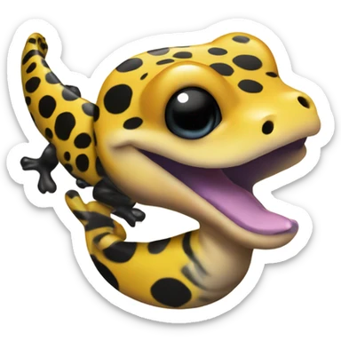 Spotted salamander sending a kiss sticker