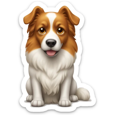 Chien roux et blanc avec beaucoup de poil sur le poitrail sticker