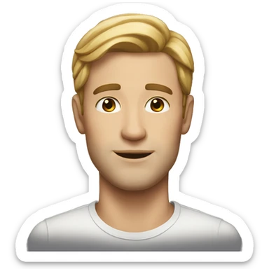 a white handsom man with jawline sticker