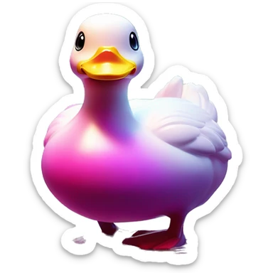 Synthwave rubberduck in SNES style, oil paint, epic eyes, intricate lips, exquisite pose, beautiful, desirable, logical, Midsommar  sticker