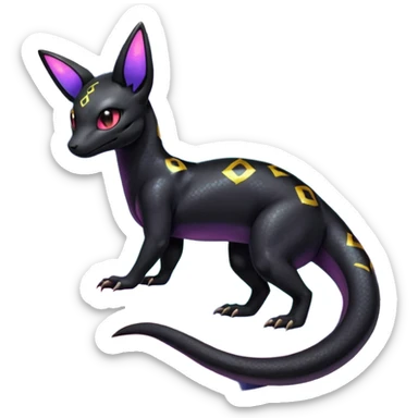 Nebulae Salandit-Umbreon-Fakémon-hybrid-creature (full body)  sticker