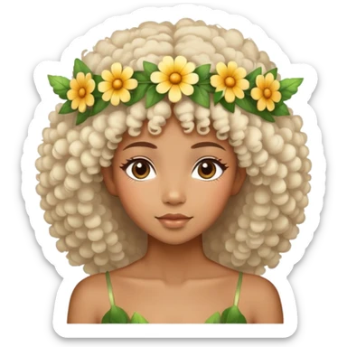 Dreamy pretty nature fairy with Afro hair  sticker