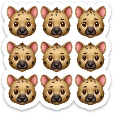 mach mir ein 10er packed mit Hyänen emojis für meinen discord in anime style sticker