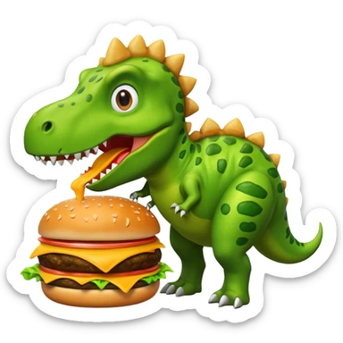 dinosaur with cheeseburger sticker