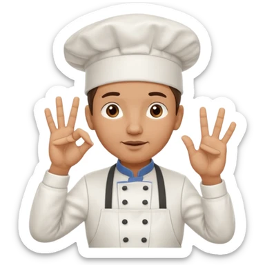 French cheff making french noises with the 🤌 hand sticker