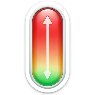 A vertical capsule-shaped progress bar with a color gradient from green at the bottom to red at the top. The bar is divided into segments by thin lines, with bold, outlined numbers scaling upward next to it.  sticker