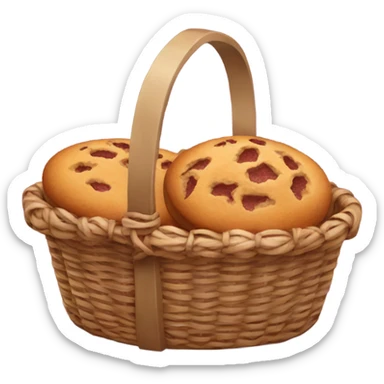 baked goods basket in burgundy color sticker
