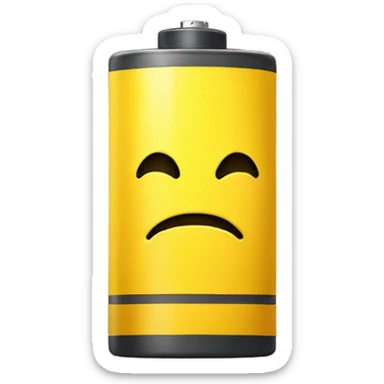 Yellow battery frowning sticker