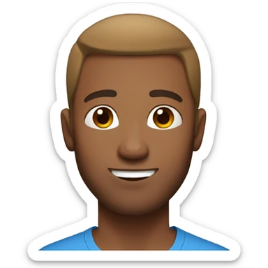 yoga guy in blue shirt light brown skin straight hair sticker