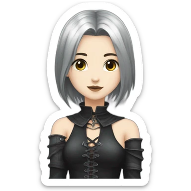 goth,girl,ash color hair,sexy,dark-souls,dresa decolte sticker