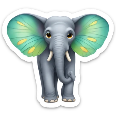 Elephant with butterfly wings sticker