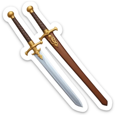 a sword made from wood sticker