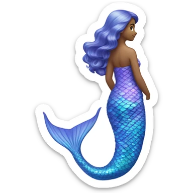 Periwinkle realistic mermaid tail sticker