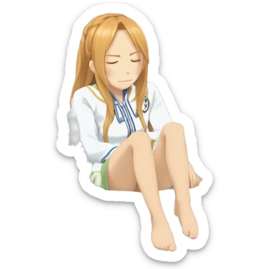 laying down sleeping full body Asuna anime sword art online one piece swim suiting  sticker