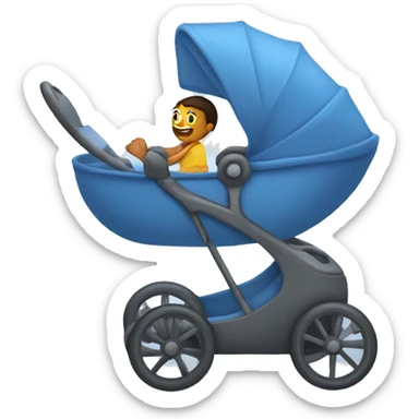 a dyno pushing a stroller sticker